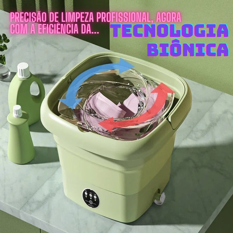 Mini Máquina de Lavar Portátil: Lave Onde Estiver!
